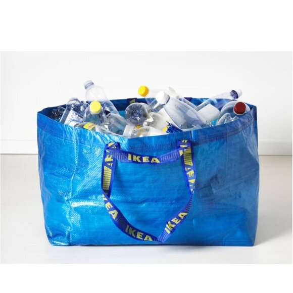 Large Blue IKEA Frakta Shopping Tote Bag With Handles Reusable & Durable Materia - Picture 4 of 5